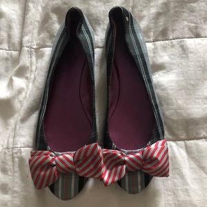 Coach flats. Plaid cloth. Size 10. Great shape.